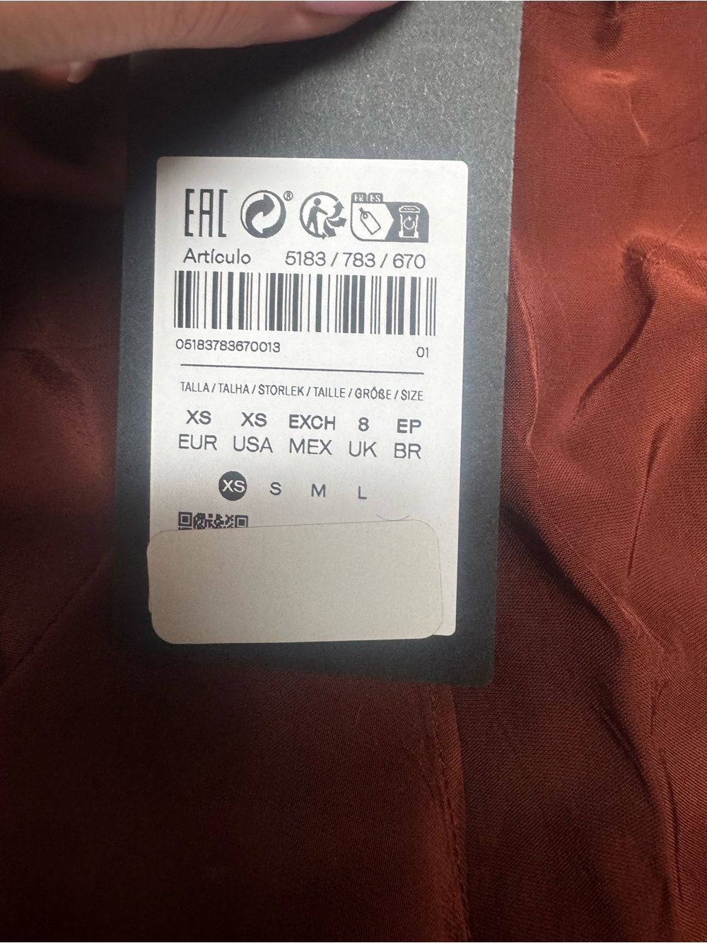 Massimo Dutti NWT Rust Orange Draped Ruffle Blouse 100% Viscose XS - Picture 7 of 12